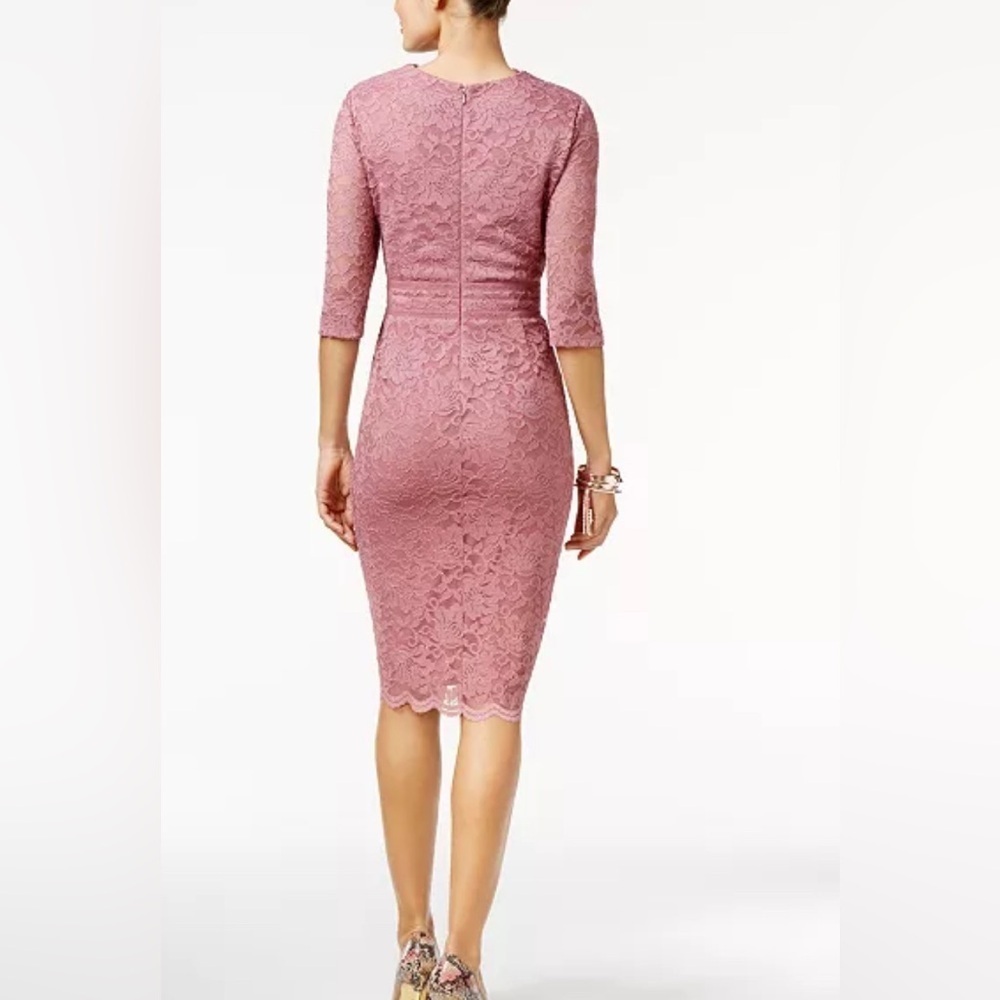 Thalia Sodi Size S Mauve Pink 3/4 Sleeves Lace Sheath Dress New!! - Picture 2 of 7